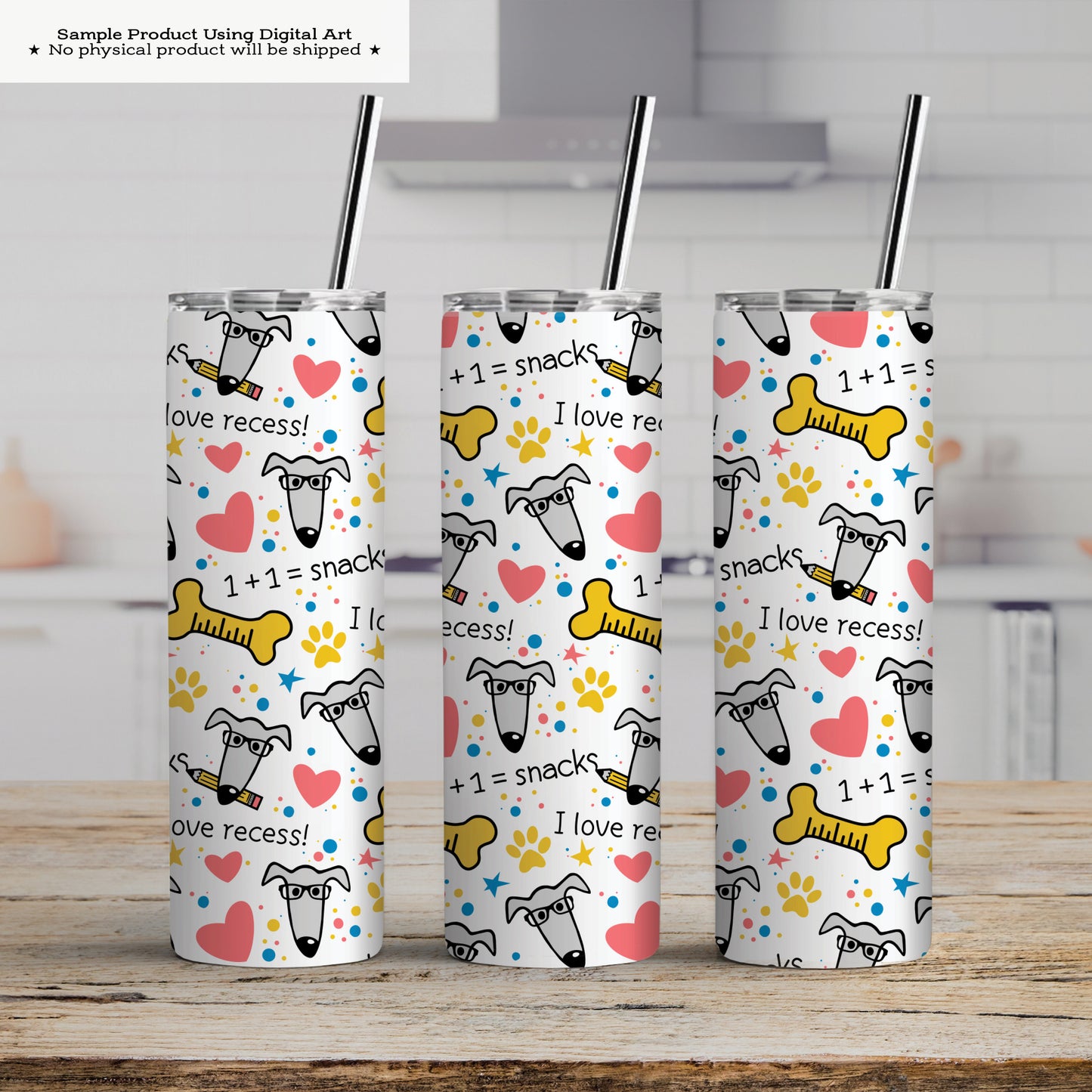 Dogs Doing Math Back to School – Digital Seamless Pattern