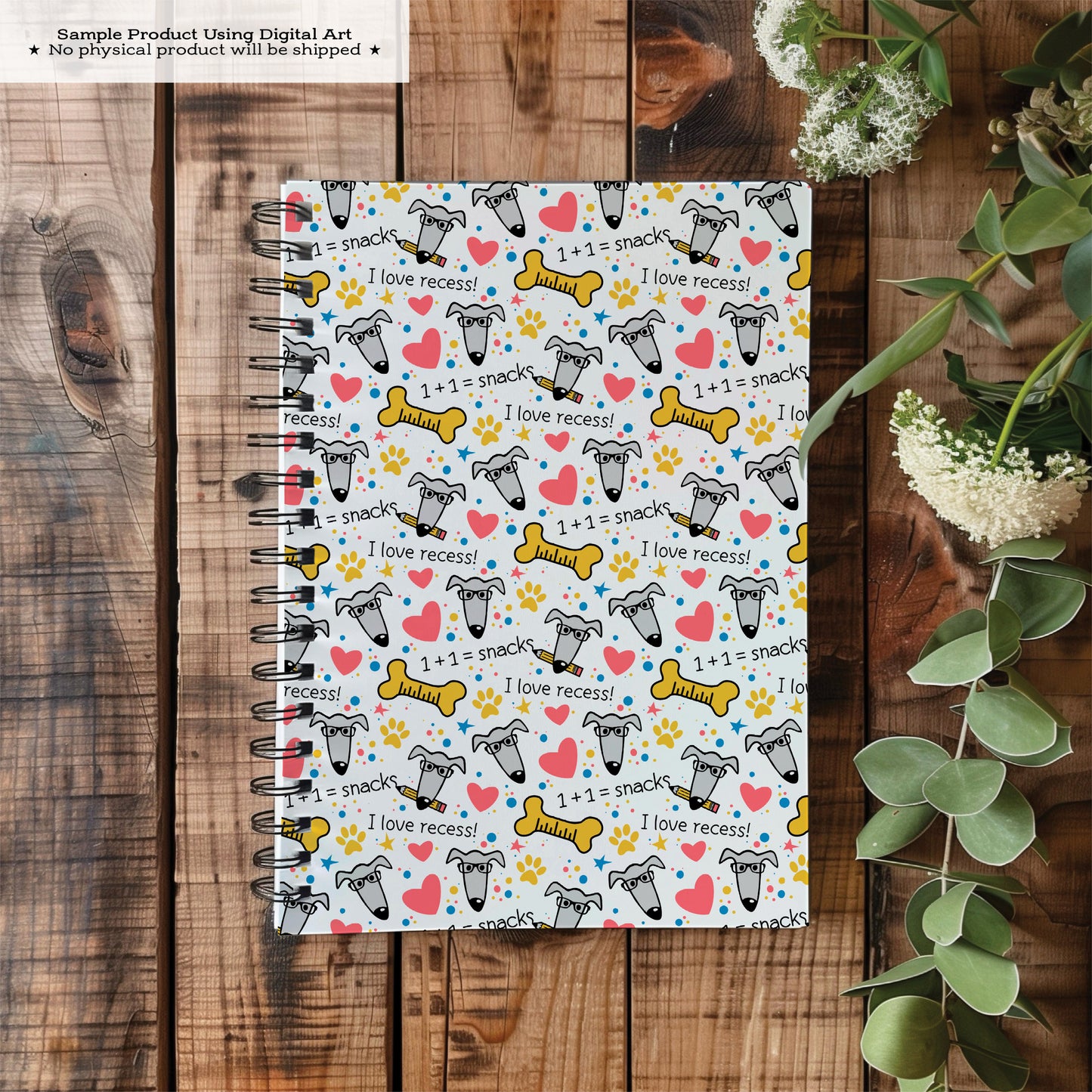 Dogs Doing Math Back to School – Digital Seamless Pattern