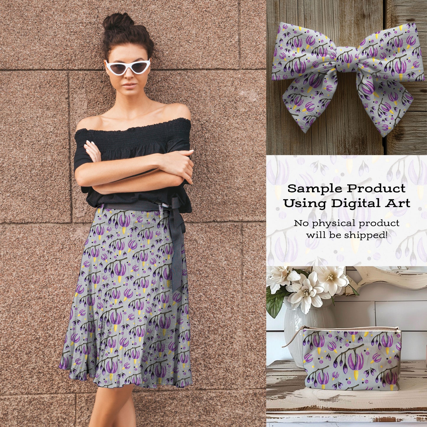 Deadly Nightshade Floral Seamless Pattern • Watercolor Purple Gothic Digital Paper • Belladonna