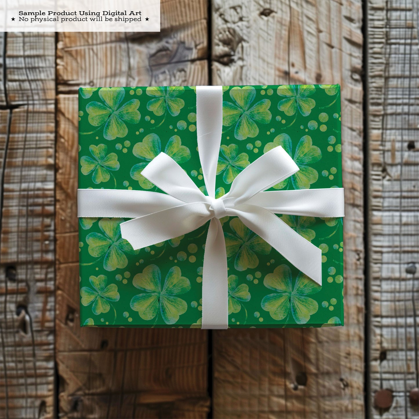 Watercolor Four Leaf Clover Pattern • Seamless Green PNG • St. Patrick’s Day Digital Paper • 300 DPI Instant Download