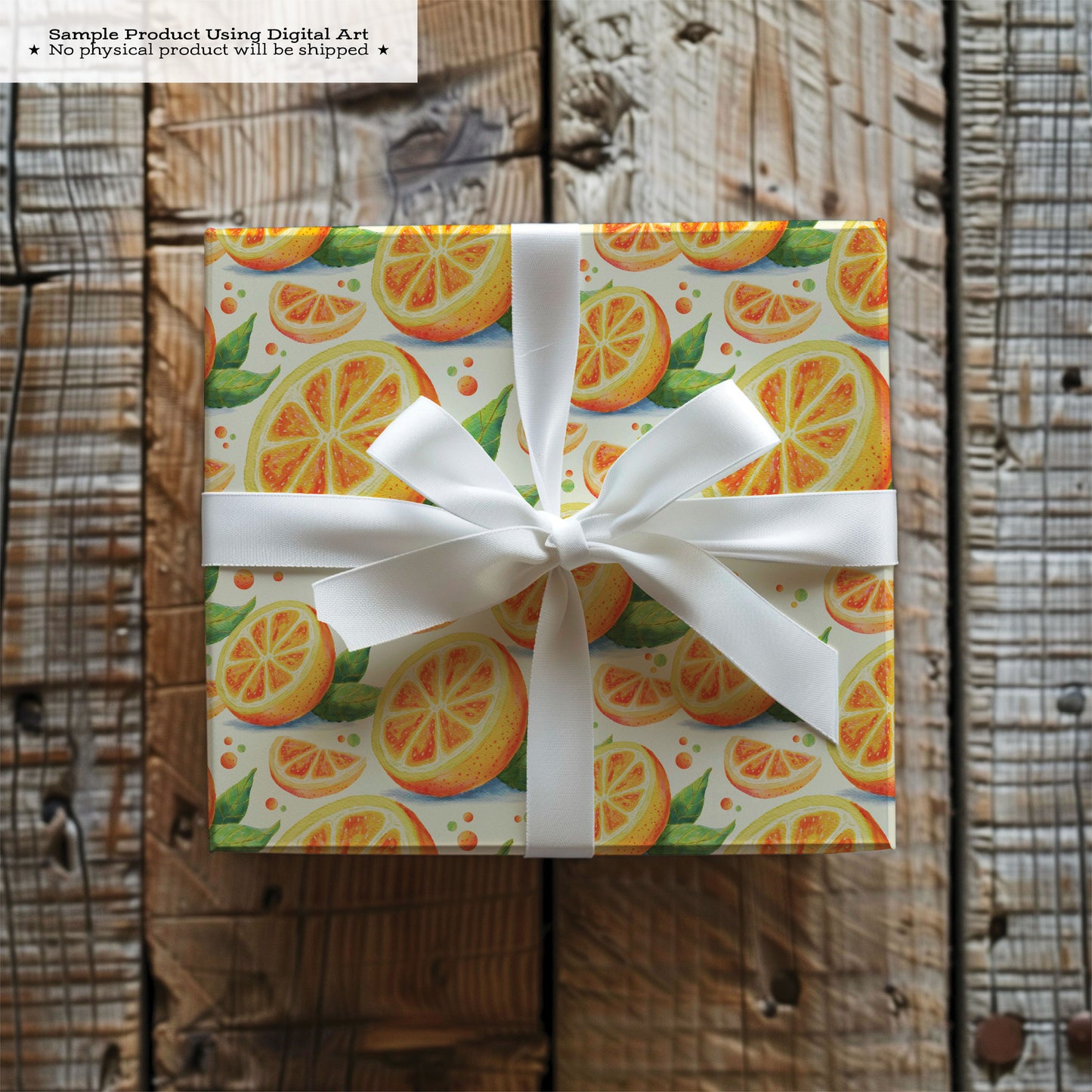 Citrus Sunshine Seamless Pattern • Watercolor Orange Slice Digital Paper • Summer Fruit Fabric Design PNG