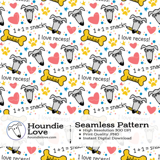 Dogs Doing Math Back to School – Digital Seamless Pattern