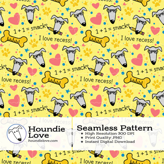 Dogs Doing Math Back to School – Digital Seamless Pattern